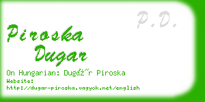 piroska dugar business card